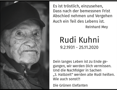 Gute Reise Rudi
